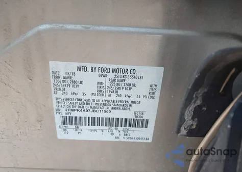 2018 Ford Edge Titanium z USA, uszkodzony, nr VIN 2FMPK4K97JBC11560